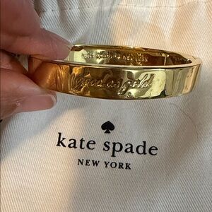 kate spade Gold Script Engraved Bangle Bracelet